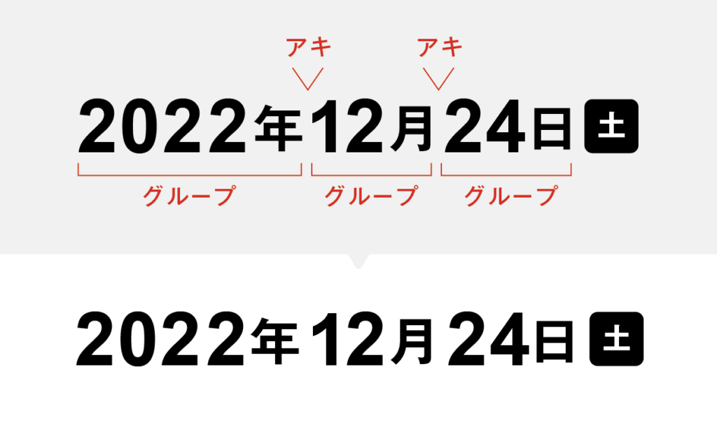 字間・ベースラインを微調整をする